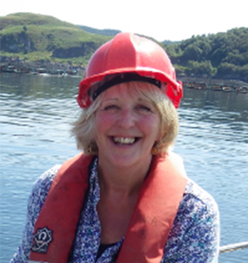 Gail twigg on a boat