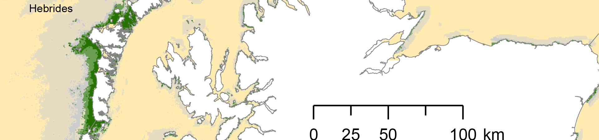 Map showing rates of kelp carbon assimilation around Scotland's coast