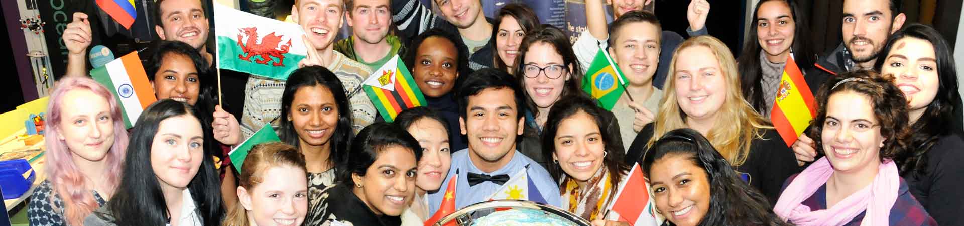 This photo shows two international students enjoying student life on our campus