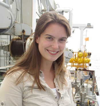 
        Danielle S. W. de Jonge on a research vessel
        