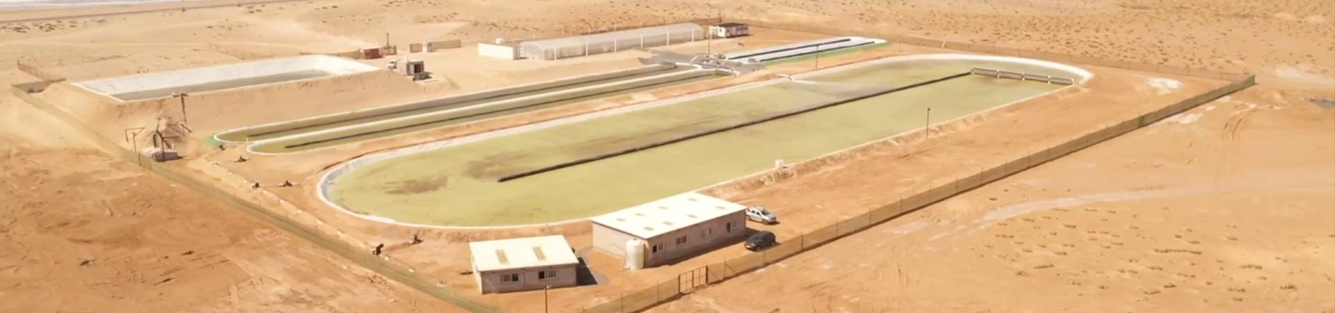 A micro-algae production site in the coastal desert of Morocco