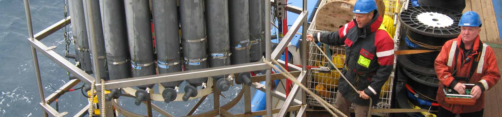 CTD rosette on ship deck