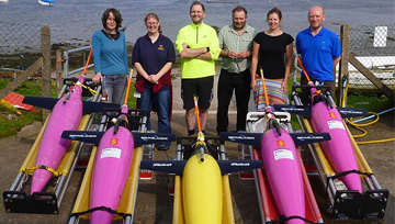 Image showing five seagliders with their team of pilots