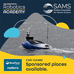 A surface drone moving along the water