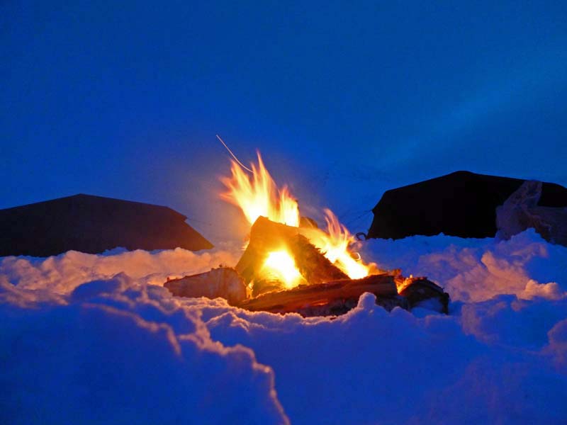 Overnight camping in Foxdalen in March