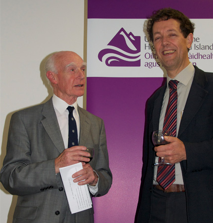 Former SAMS Director Jack Matthews and SAMS Director Prof Laurence Mee celebrate the award of university title to UHI