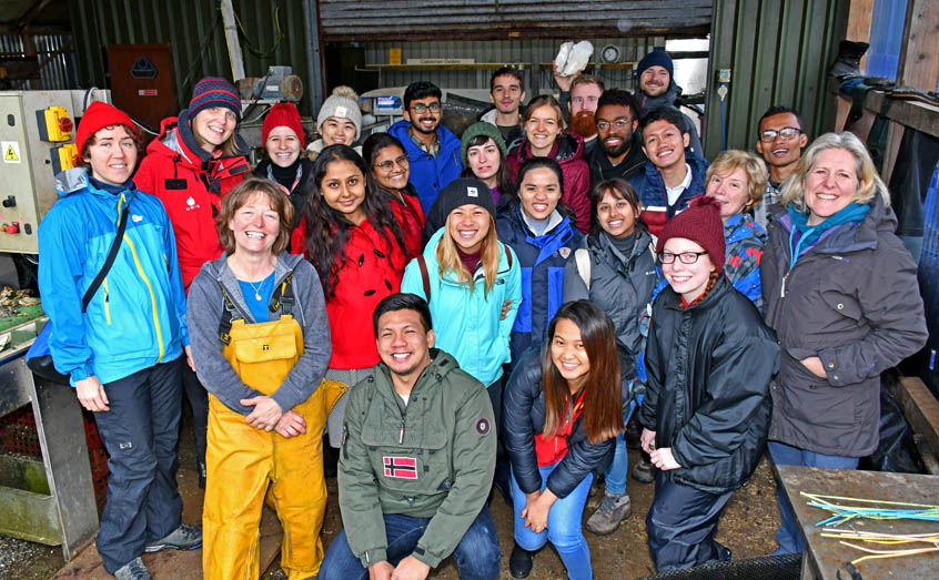 ACES students on a field trip to Caledonian Oysters, Argyll, Scotland