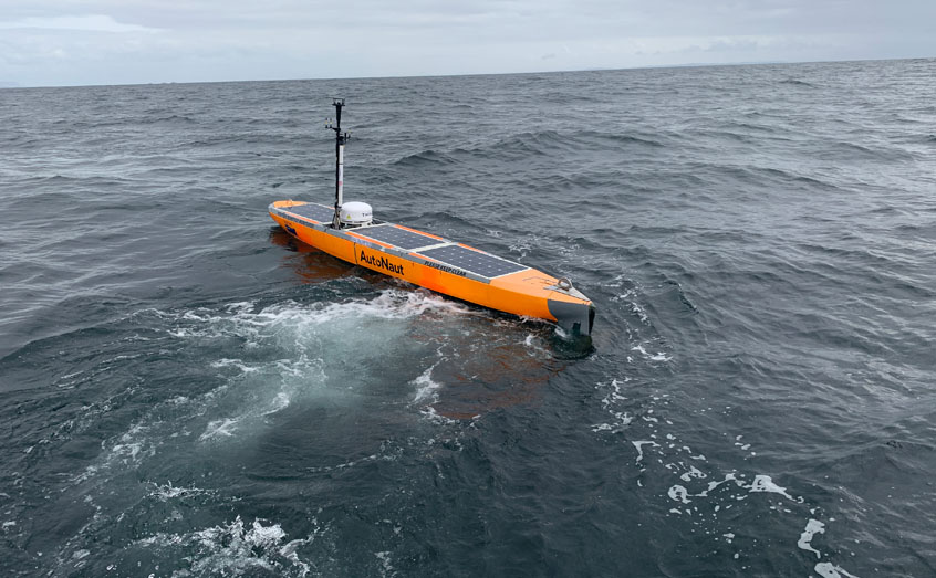 The AutoNaut autonomous surface vehicle remotely collected data from subsea sensors
