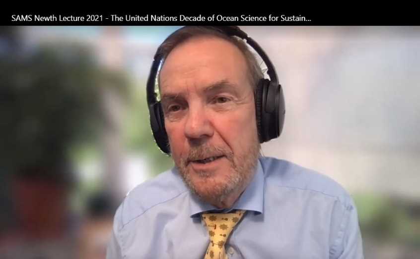 SAMS Director Prof Nicholas Owens hosted the first virtual Newth Lecture