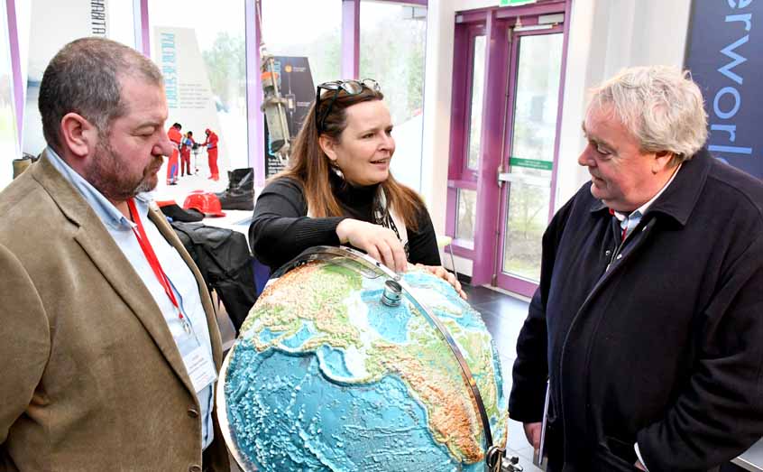 VisitScotland chief executive Malcolm Roughead, right, and Argyll regional director David Adams McGilp get a tour of the Ocean Explorer Centre with SAMS' head of communications Dr Anuschka Miller
