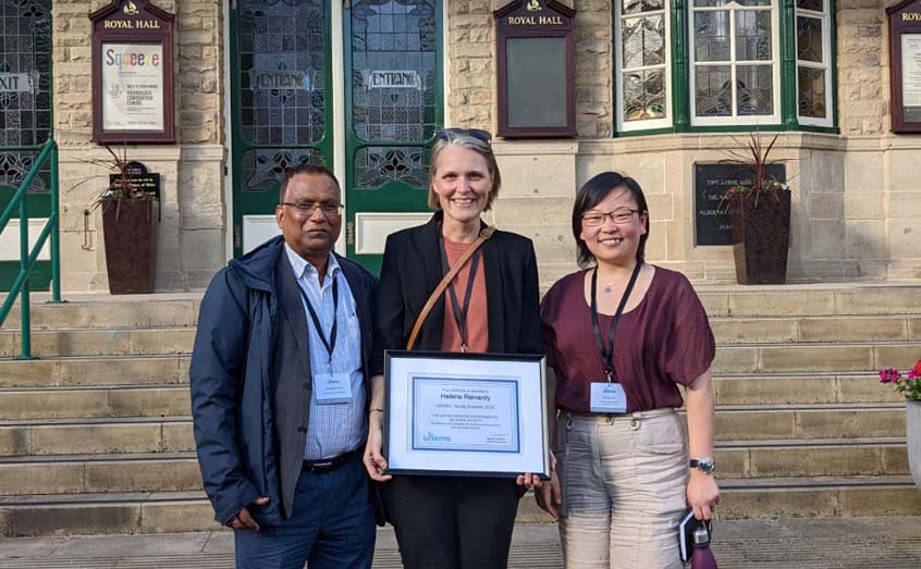 Dr Helena Reinardy, her former PhD supervisor Professor Awadhesh Jha and her current PhD student Fengjia Liu all won awards at the UKEMS Conference.