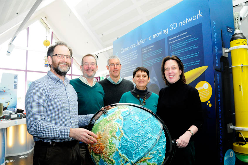 On her visit to SAMS, Prof Sheila Rowan, right, met senior members of staff including, from left: Prof Mark Inall, Director Prof Nicholas Owens, Prof Keith Davidson and Dr Sheila Heymans