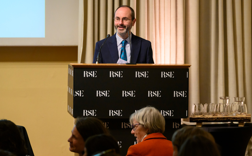 Prof Ben Wilson addressing the audience at 'Scotland: Europe's Whale Watcher', held at the Royal Society of Edinburgh