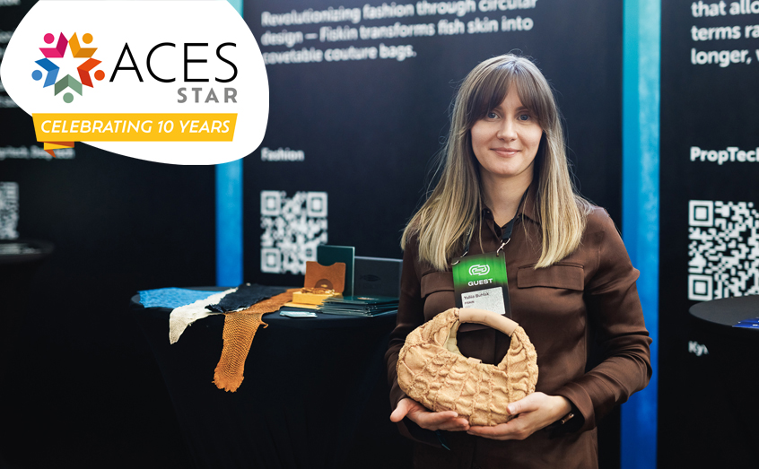 ACES graduate Yuliia Buhlak is founder of the sustainable fashion company Fiskin. 